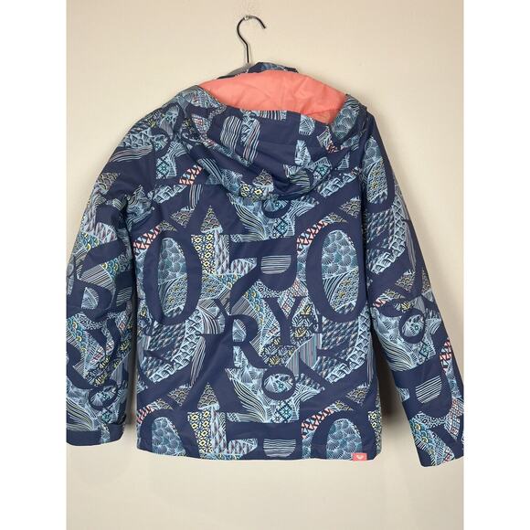 Roxy Snowboard Ski Jacket Blue Print Sz XL 14 Dry flight Technology 10K - Picture 5 of 12